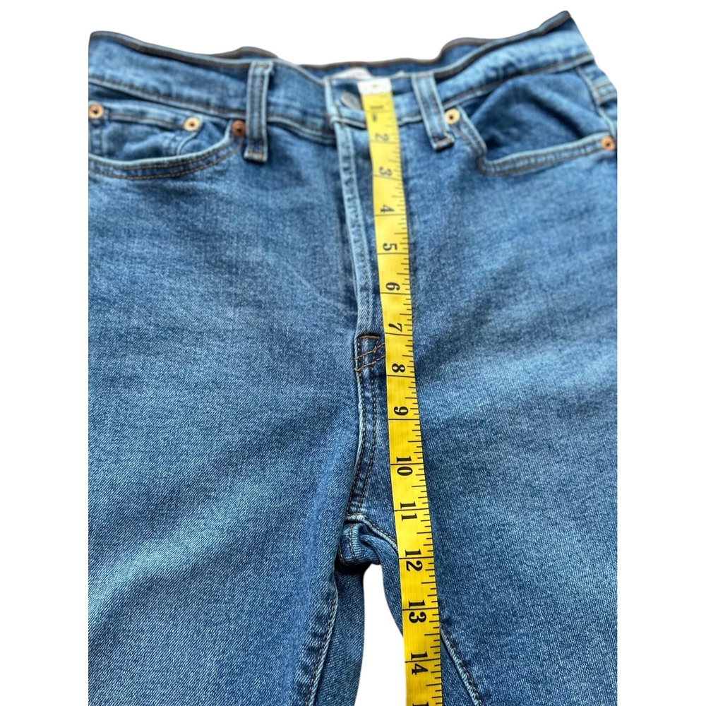 Levis Wedgie Straight High Rise Button Fly Jeans Medium Wash Blue Size 27 - Picture 7 of 8
